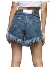 short denim da donna con fondo strappato e salpa logata | GAELLE short denim da donna con fondo strappato e salpa logata | GAELLE