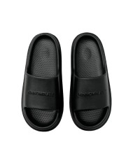 sandalo nero da donna con logo in rilievo | HINNOMINATE