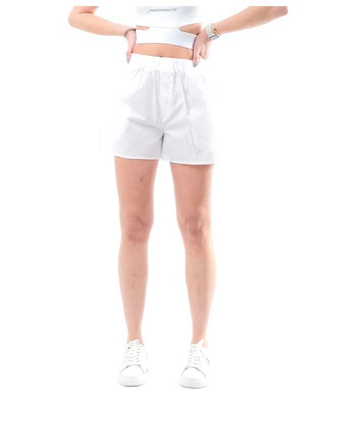 bermuda bianche da donna con vita a coulisse e logo | HINNOMINATE bermuda bianche da donna con vita a coulisse e logo | HINNOMINATE