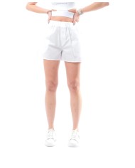 bermuda bianche da donna con vita a coulisse e logo | HINNOMINATE bermuda bianche da donna con vita a coulisse e logo | HINNOMINATE