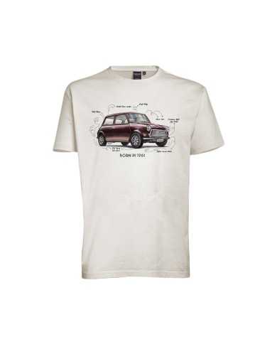 t-shirt bianca da uomo con stampa digitale macchina MINI | HOMEWARD t-shirt bianca da uomo con stampa digitale macchina MINI | HOMEWARD