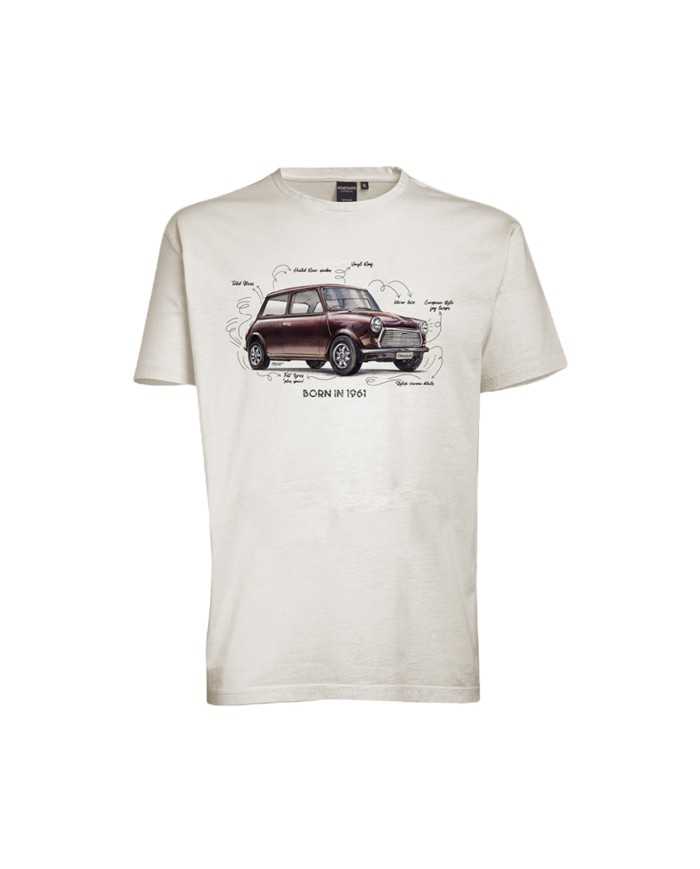 t-shirt bianca da uomo con stampa digitale macchina MINI | HOMEWARD t-shirt bianca da uomo con stampa digitale macchina MINI | HOMEWARD