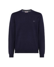 maglia navy blue da uomo con logo ricamato su petto | SUN68