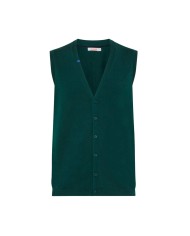 gilet verde inglese da uomo con scollo a V ricamato | SUN68