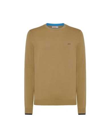 maglia cammello da uomo con doppio tessuto su polsi e scollo | SUN68 maglia cammello da uomo con doppio tessuto su polsi e scollo | SUN68