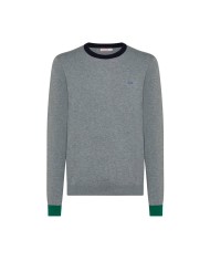 maglia grigio medio da uomo con girocollo e toppe in contrasto | SUN68