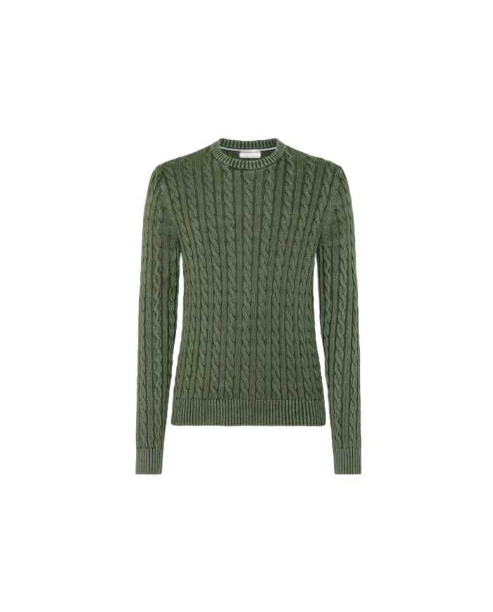 maglia militare da donna lavorata a costine stile round cable | SUN68 maglia militare da donna lavorata a costine stile round cable | SUN68