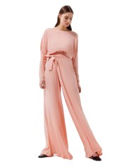 pantalone largo cipria da donna con fusciacca | MAR DE MARGARITAS pantalone largo cipria da donna con fusciacca | MAR DE MARGARITAS