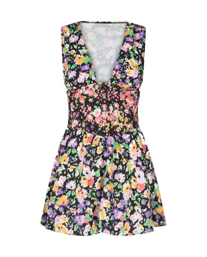 vestito da donna con fantasia floreale su tutto il tessuto | ME FUI vestito da donna con fantasia floreale su tutto il tessuto | ME FUI