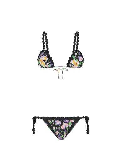 bikini da donna con fantasia floreale e passamaneria crochet | ME FUI bikini da donna con fantasia floreale e passamaneria crochet | ME FUI