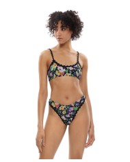 bikini da donna con fantasia floreale e bordi in passamaneria | ME FUI