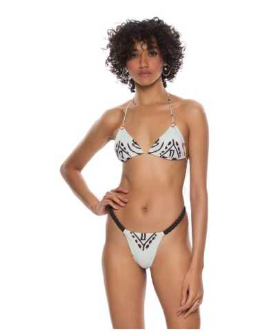 bikini bianco da donna con dettagli in lycra opaca stampata | ME FUI bikini bianco da donna con dettagli in lycra opaca stampata | ME FUI