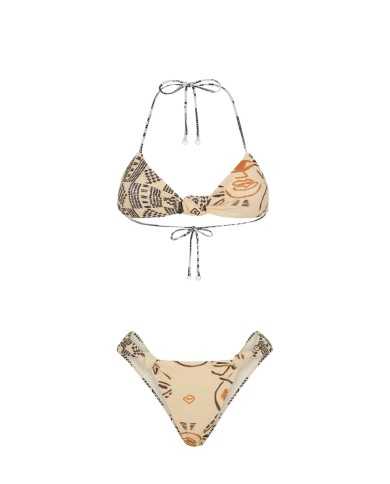 bikini da donna con rete stampata su tessuto e dettagli nodi | ME FUI bikini da donna con rete stampata su tessuto e dettagli nodi | ME FUI