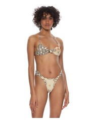 bikini da donna con rete stampata su tessuto e dettagli nodi | ME FUI