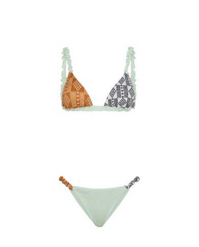 bikini verde acqua da donna con fantasia tribale | ME FUI bikini verde acqua da donna con fantasia tribale | ME FUI