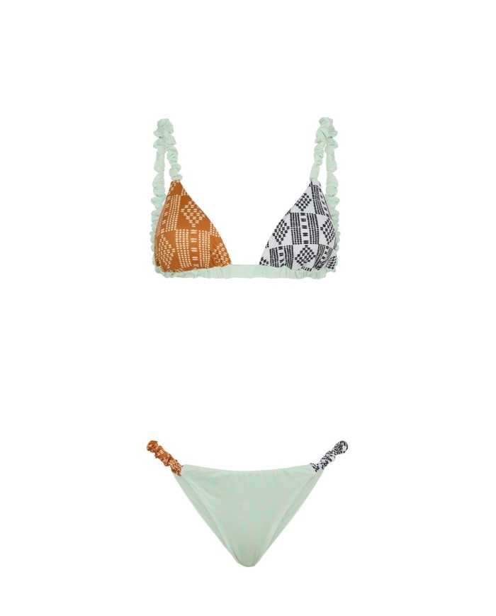 bikini verde acqua da donna con fantasia tribale | ME FUI bikini verde acqua da donna con fantasia tribale | ME FUI