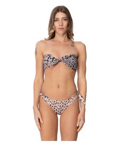 bikini con fascia e slip da donna con fantasia leopardata | ME FUI bikini con fascia e slip da donna con fantasia leopardata | ME FUI