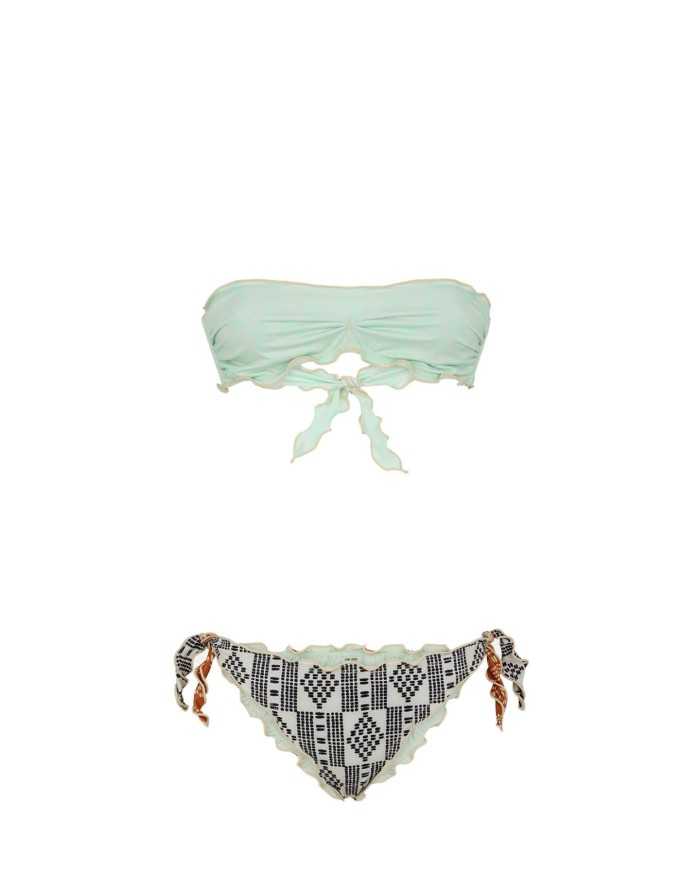 ME FUI Bikini Donna MF23-1529U P-EM PL con tessuto arricciato sui b... ME FUI Bikini Donna MF23-1529U P-EM PL con tessuto arricciato sui b...
