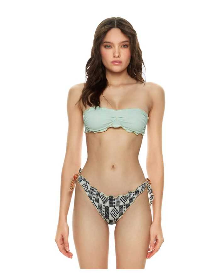 ME FUI Bikini Donna MF23-1529U P-EM PL con tessuto arricciato sui b... ME FUI Bikini Donna MF23-1529U P-EM PL con tessuto arricciato sui b...