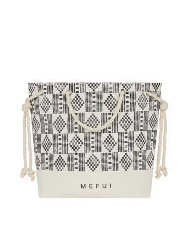 borsa grigia da donna con fantasia tribale e logo sul fondo | ME FUI borsa grigia da donna con fantasia tribale e logo sul fondo | ME FUI