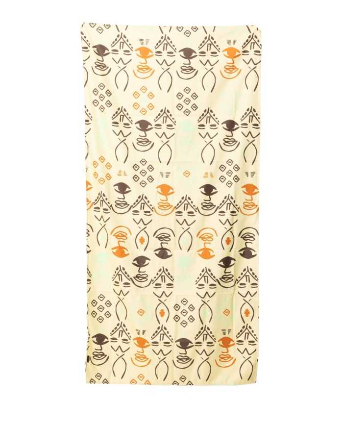 telo mare in microfibra beige da donna con fantasia tribale | ME FUI telo mare in microfibra beige da donna con fantasia tribale | ME FUI