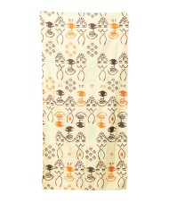 telo mare in microfibra beige da donna con fantasia tribale | ME FUI telo mare in microfibra beige da donna con fantasia tribale | ME FUI