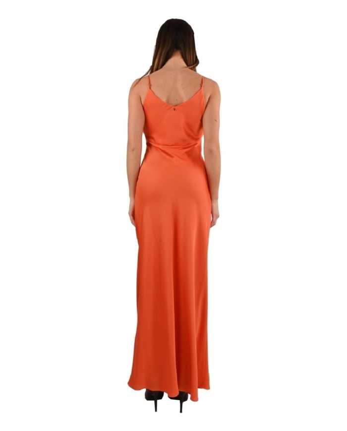abito arancio da donna con gonna dritta e scollo a v | KOCCA abito arancio da donna con gonna dritta e scollo a v | KOCCA