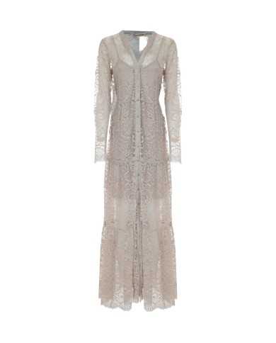 abito lungo sabbia chiaro da donna con gonna svasata | KOCCA abito lungo sabbia chiaro da donna con gonna svasata | KOCCA