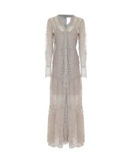 abito lungo sabbia chiaro da donna con gonna svasata | KOCCA abito lungo sabbia chiaro da donna con gonna svasata | KOCCA