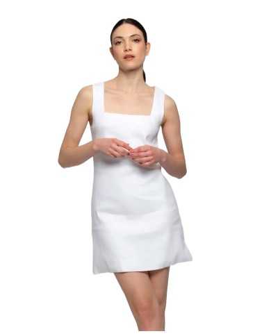 abito bianco da donna con scollo quadrato e girovita stretto | KOCCA abito bianco da donna con scollo quadrato e girovita stretto | KOCCA