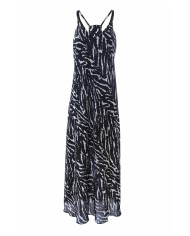 abito nero/avorio da donna con fantasia zebrata su tessuto | KOCCA abito nero/avorio da donna con fantasia zebrata su tessuto | KOCCA