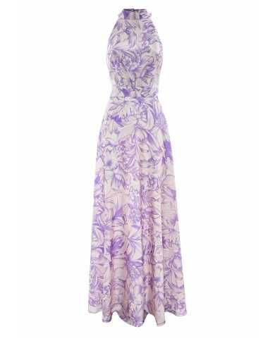 abito panna/lilla da donna con fantasia floreale | KOCCA abito panna/lilla da donna con fantasia floreale | KOCCA