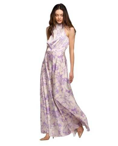 abito panna/lilla da donna con fantasia floreale | KOCCA abito panna/lilla da donna con fantasia floreale | KOCCA