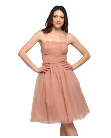 abito brandy da donna con corpino e tessuto arricciato | KOCCA abito brandy da donna con corpino e tessuto arricciato | KOCCA