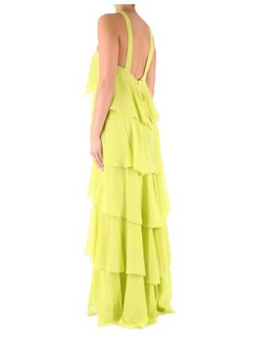 abito giallo acido da donna con balze, pietre e lustrini | KOCCA abito giallo acido da donna con balze, pietre e lustrini | KOCCA