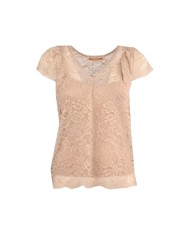 blusa sabbia chiaro da donna in pizzo rebrodé con scollo a V | KOCCA blusa sabbia chiaro da donna in pizzo rebrodé con scollo a V | KOCCA