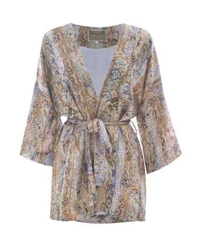 giacca kimono da donna con fantasia gialla e arancio | KOCCA