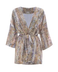 giacca kimono da donna con fantasia gialla e arancio | KOCCA