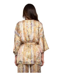 giacca kimono da donna con fantasia gialla e arancio | KOCCA