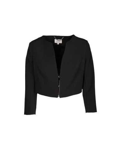 giacca nera da donna con taglio cropped e lettera k ricamata | KOCCA