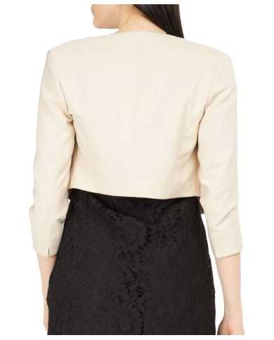 giacca cropped sabbia chiaro da donna con stemma logato | KOCCA