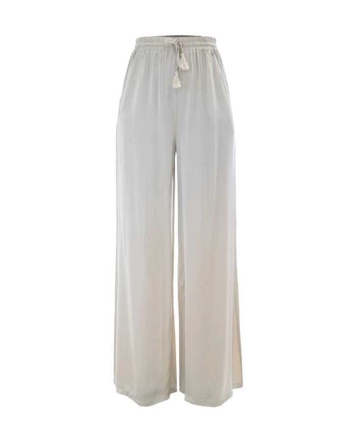 pantalone a palazzo sabbia chiaro da donna con coulisse | KOCCA pantalone a palazzo sabbia chiaro da donna con coulisse | KOCCA