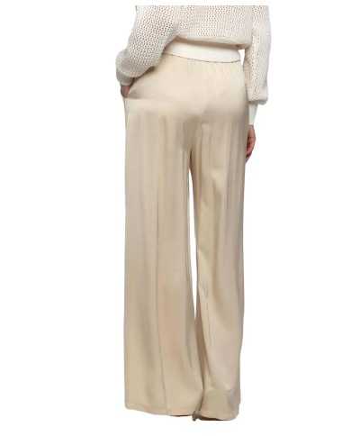 pantalone a palazzo sabbia chiaro da donna con coulisse | KOCCA pantalone a palazzo sabbia chiaro da donna con coulisse | KOCCA