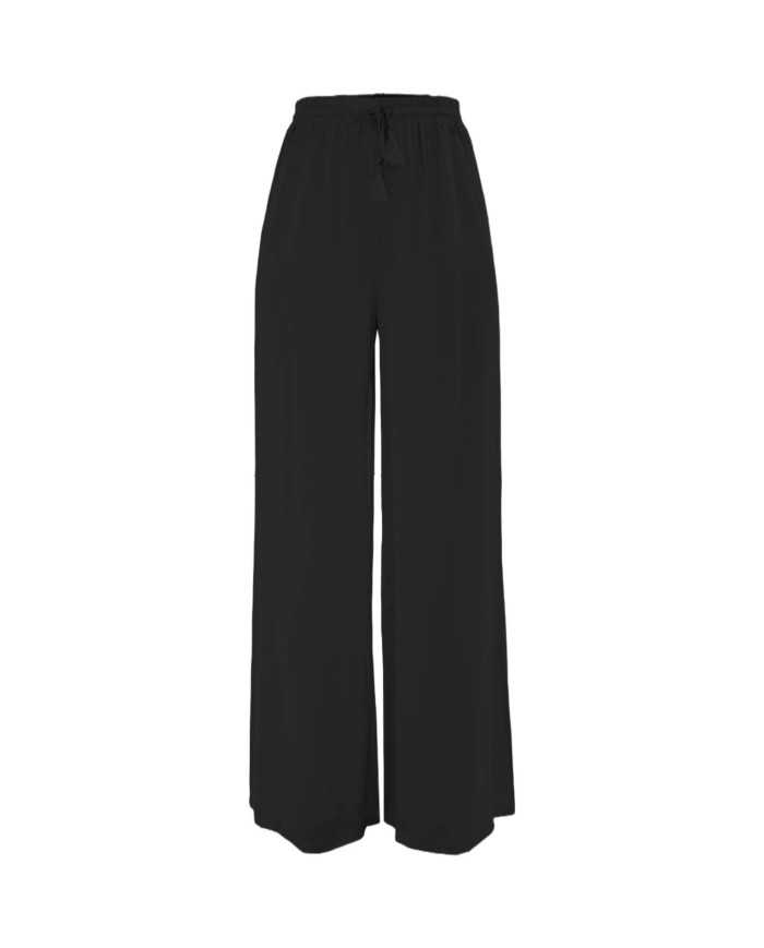 pantalone a palazzo nero da donna con fascione e coulisse | KOCCA pantalone a palazzo nero da donna con fascione e coulisse | KOCCA