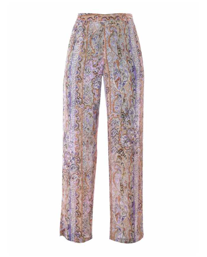pantaloni giallo/arancio da donna con fantasia arabescata | KOCCA pantaloni giallo/arancio da donna con fantasia arabescata | KOCCA