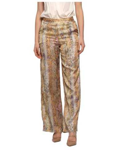 pantaloni giallo/arancio da donna con fantasia arabescata | KOCCA pantaloni giallo/arancio da donna con fantasia arabescata | KOCCA
