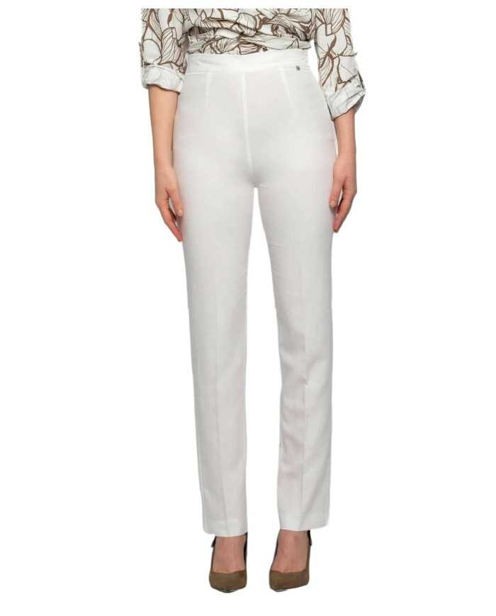 pantalone latte/panna da donna aderente in vita | KOCCA pantalone latte/panna da donna aderente in vita | KOCCA