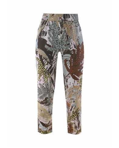 pantalone verde/arancio da donna con fantasia foliage | KOCCA pantalone verde/arancio da donna con fantasia foliage | KOCCA