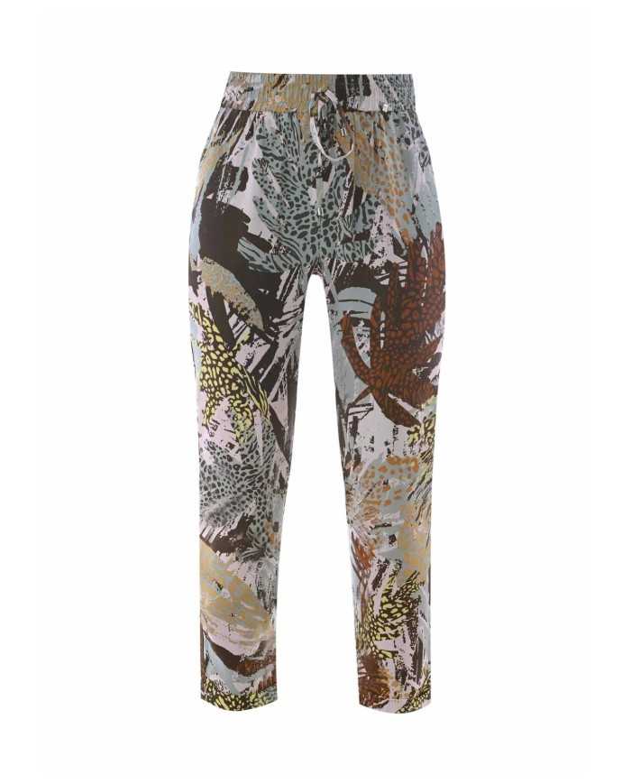 pantalone verde/arancio da donna con fantasia foliage | KOCCA pantalone verde/arancio da donna con fantasia foliage | KOCCA