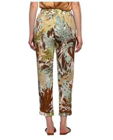 pantalone verde/arancio da donna con fantasia foliage | KOCCA pantalone verde/arancio da donna con fantasia foliage | KOCCA